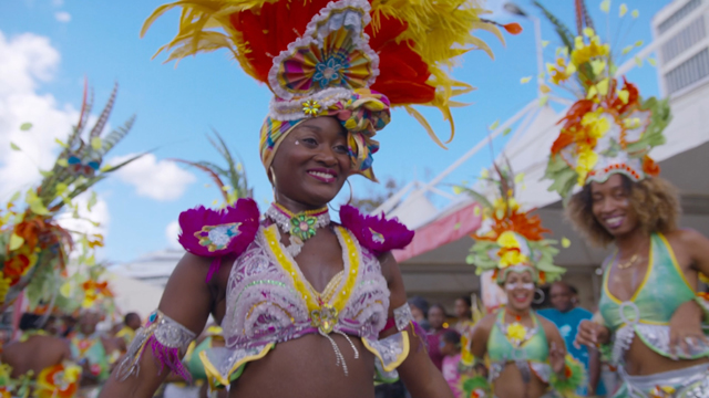 Locals participating in Carnival fesivities.